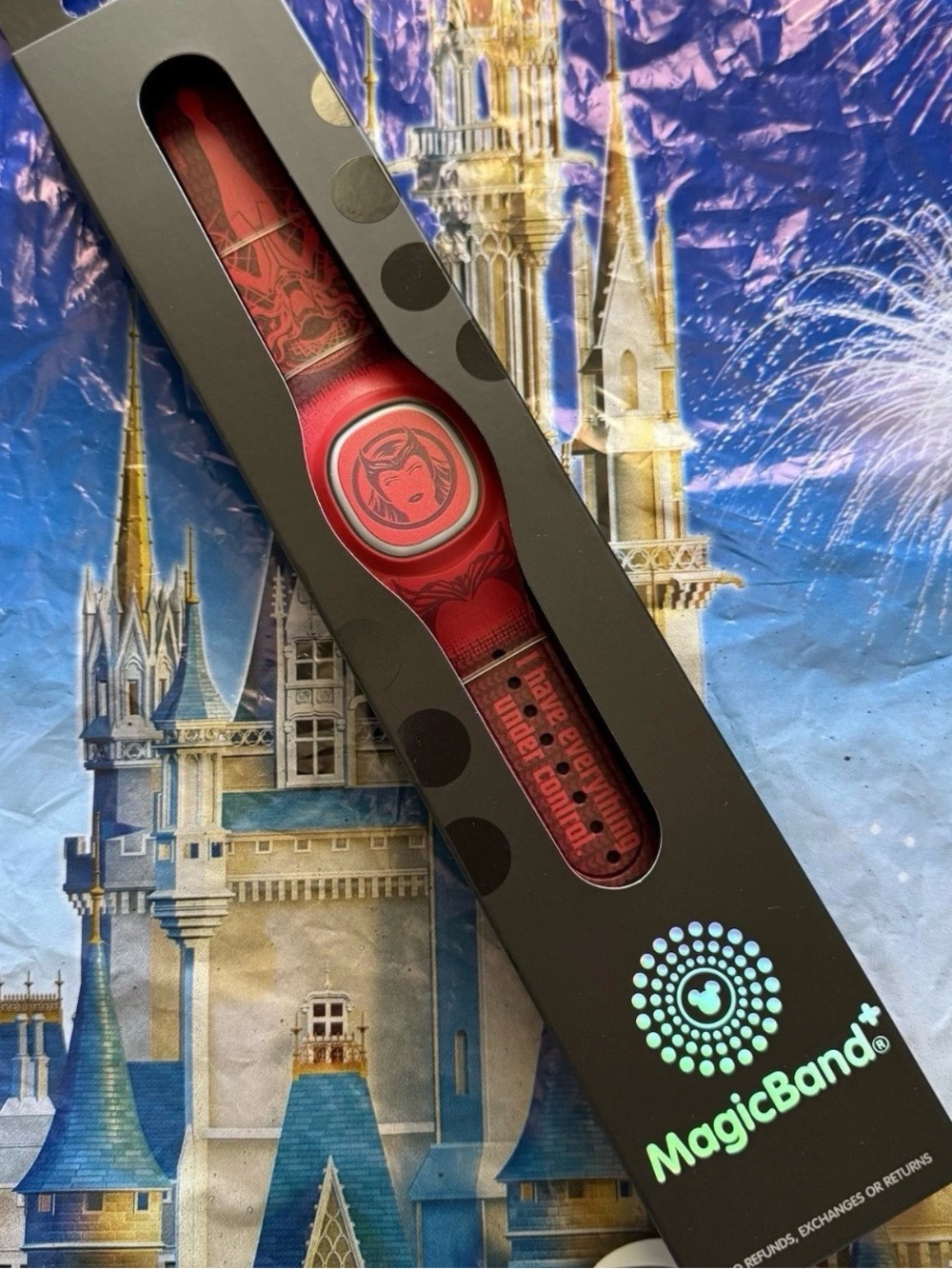 Authentic Disney MagicBand+ Scarlet Red Villain Design unlinked brand new